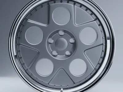 HRE 454 3 Piece Wheels Low-poly 3D model