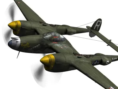 Lockheed P-38 Lightning - Gentle Annie 3D model