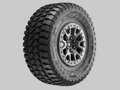 Good Year off road tire and rim 3D model 3D model