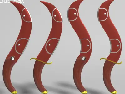 Curved Dagger Free low-poly 3D model