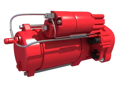 Red Starter Motor 67 3D model