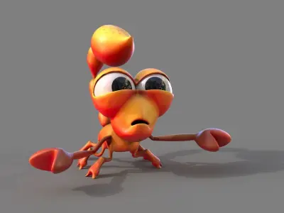 cartoon scorpion Low-poly 3D model