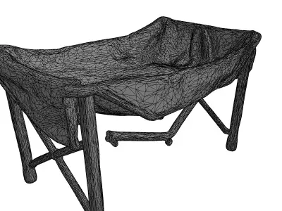 Portable Camping Cot Pet Bed Low-poly 3D model