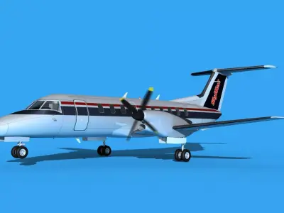 Embraer EMB120 Sky West 3D model