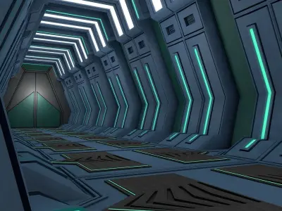 Sci fi corridor 3D model 169