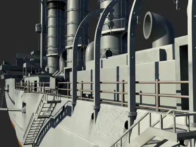 A cloud battleship cruiser ship battleship 3D model