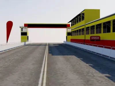 Finish line - Journalists boxes 3D model