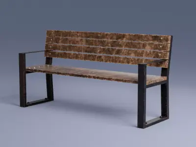 Park bench Free low-poly 3D model 2