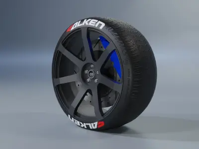 Enkei PF-07 Wheel Low-poly 3D model