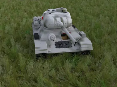 T-34 85 Interior Engine Bay Full HDRI Winter Camo 3D model