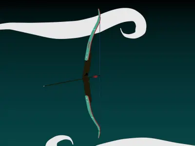 Recurve Bow Low-poly 3D model