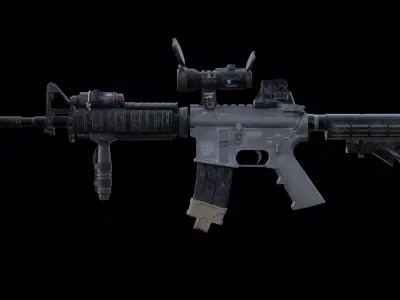 M4A1 Carbine Assault Rifle - Game Ready Low Poly Low-poly 3D model