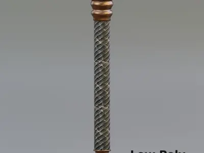 Carousel twisted column Low-poly 3D model