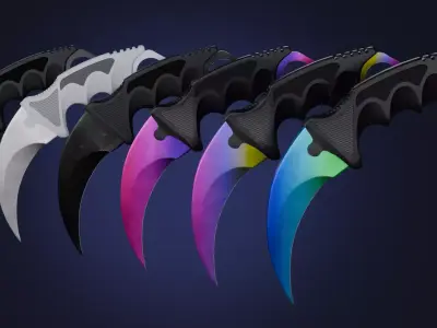 Karambit Knife Game Ready PBR Low Poly Low-poly 3D model