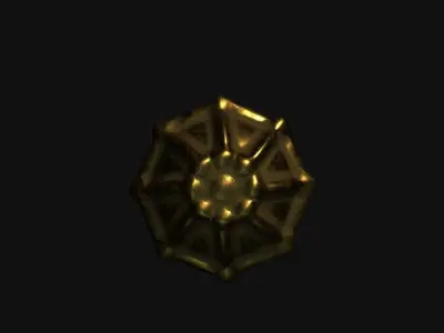 Gada High-poly golden ornament Free low-poly 3D model