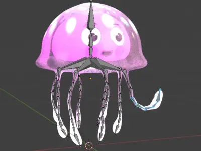 Jellyfish 3D Model with Basic Rig Low-poly 3D model