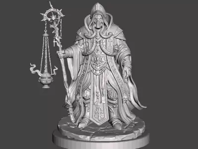 Void Ritual Prophet STL  Dark Futuristic Mystic Miniature  3D print model