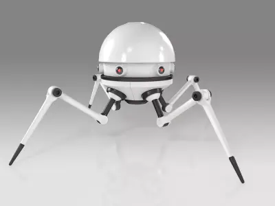 Lowpoly Four legged mech RIGGED Low-poly 3D model