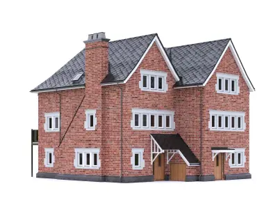 English Brick House 16 Low-poly 3D model