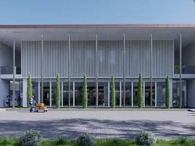 civic building Low-poly 3D model