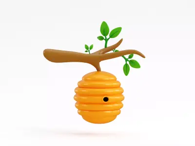 Beehive Low-poly 3D model