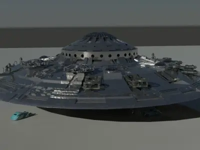 Dieselpunk airship The Walkyria 3D model