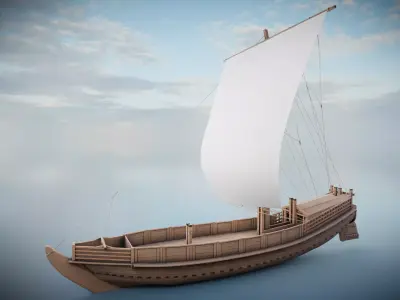 Godairikisen Japanese Ship Low-poly 3D model