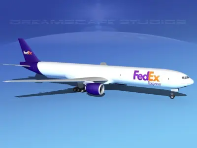 Boeing 777-300 FedEx 3D model