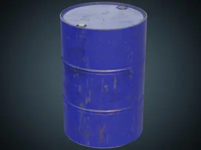 Steel Barrel 1B Low-poly 3D model