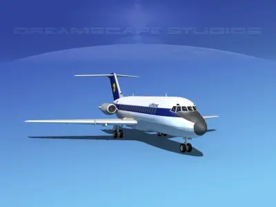 Douglas DC-9-15 Lufthansa 3D model