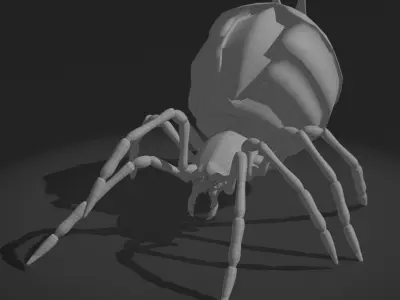 The Devour Spider - Rigged and Animated Low-poly 3D model