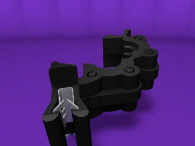 Plastic clamp with clip 3D model