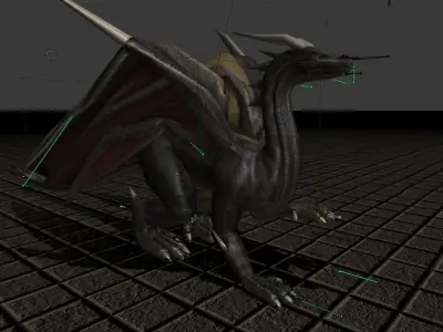 Dragon version 1 Rigged and Game Ready Free low-poly 3D model