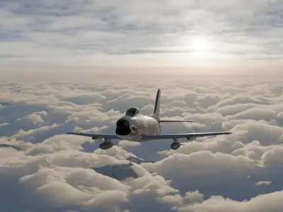 F-86D Sabre Dog Low-poly 3D model