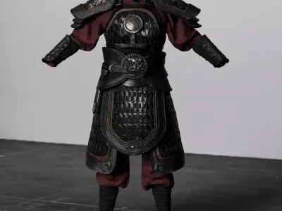 Chinese MingStyle Plated Armor Set Low-poly 3D model