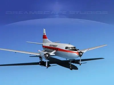 Martin 202 Southwest Airways 3D model