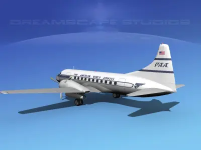 Convair CV-340 Pan American 3D model