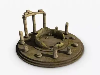 Ancient temple ruins 3D model
