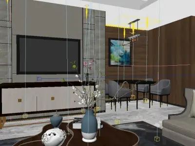 Modern Luxury Hotel Suite Living Room Design 3D model