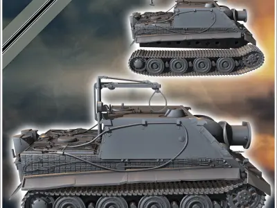 380mm RW61 auf Sturmmorser Tiger Sturmtiger assault tank - minia 3D print model