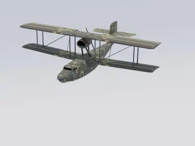 CAMS  37 airplane military camouflage Low-poly 3D model