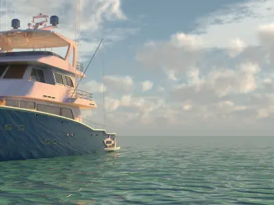 Yacht fishing boat 3D model
