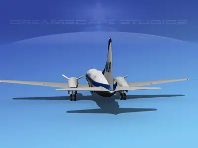 Convair CV-340 Charter America Air 3D model