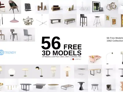 Free Pack - 56 Models Free low-poly 3D model