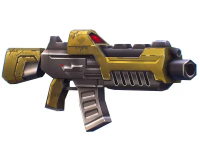 LowPoly Sci-Fi Cartoon Assault Rifle Future Low-poly 3D model