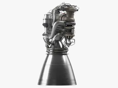 BE-4 Rocket Engine 3D model