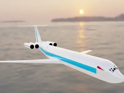 Il-62 Style Quad Jetliner - Custom Soviet Plane Low-poly 3D model