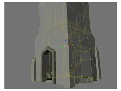 low poly ruined tower Low-poly 3D model
