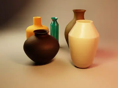 3D models of various types of vases Free 3D model