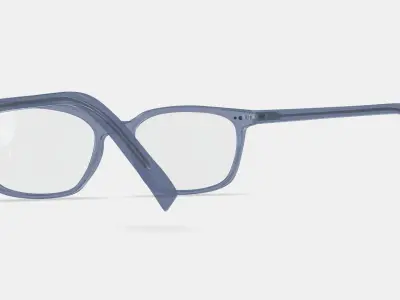 Weathers Low Bridge Fit Eyeglasses in Periwinkle Crystal 3D model